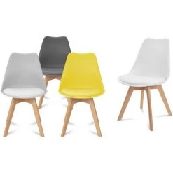 IDMARKET Lot De 4 Chaises SARA Mix Color Gris Foncé, Gris Clair, Blanc Et Jaune - Gris 9 IDMARKET Lot De 4 Chaises SARA Mix Color Gris Foncé, Gris Clair, Blanc Et Jaune - Gris -banc et tabouret Soldes Boutique 15331133 3
