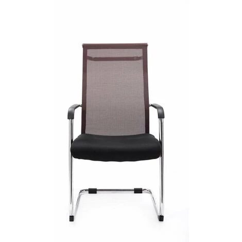 CLP Chaise Cantilever Brenda Avec Revétement En Maille Et Pied Luge En Métal Marron 4 CLP Chaise Cantilever Brenda Avec Revétement En Maille Et Pied Luge En Métal Marron – Image 2