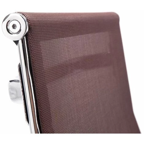 CLP Chaise Cantilever Brenda Avec Revétement En Maille Et Pied Luge En Métal Marron 7 CLP Chaise Cantilever Brenda Avec Revétement En Maille Et Pied Luge En Métal Marron – Image 5