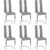 OOBEST Lot De 6 Chaise De Salle à Manger Chaises De Maison En Forme De L Pour Cuisine/Salle à Manger/Jardin (Gris Blanc)