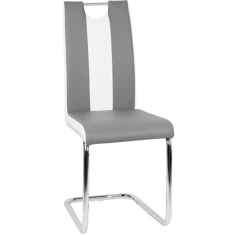 OOBEST Lot De 6 Chaise De Salle à Manger Chaises De Maison En Forme De L Pour Cuisine/Salle à Manger/Jardin (Gris Blanc) 7 OOBEST Lot De 6 Chaise De Salle à Manger Chaises De Maison En Forme De L Pour Cuisine/Salle à Manger/Jardin (Gris Blanc) – Image 5