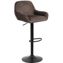 OOBEST Wihhoby Tabouret De Bar Tissu Lot De 2, Hauteur Réglable, Repose-Pieds Chromés, Rotatif à 360 Dégrées, Pour Bar, Comptoir Ou Cuisine, Marron -banc et tabouret Soldes Boutique 15361857 5