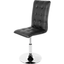 OOBEST Tabouret De Bar, Lot De 2, Chaise, Hauteur Réglable, Revêtement En PU, Rotatif Sur 360°, Avec Dossier, Piètement Chromé, Noir -banc et tabouret Soldes Boutique 15361935 2