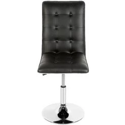 OOBEST Tabouret De Bar, Lot De 2, Chaise, Hauteur Réglable, Revêtement En PU, Rotatif Sur 360°, Avec Dossier, Piètement Chromé, Noir -banc et tabouret Soldes Boutique 15361935 5