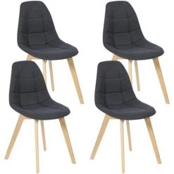 IDMARKET Lot De 4 Chaises GABY Grises En Tissu Pour Salle à Manger - Gris 7 IDMARKET Lot De 4 Chaises GABY Grises En Tissu Pour Salle à Manger - Gris -banc et tabouret Soldes Boutique 15373302 2