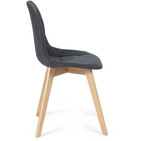 IDMARKET Lot De 4 Chaises GABY Grises En Tissu Pour Salle à Manger - Gris 5 IDMARKET Lot De 4 Chaises GABY Grises En Tissu Pour Salle à Manger - Gris – Image 3