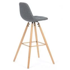 IDMARKET Lot De 4 Tabourets De Bar GABY Gris En Tissu - Gris -banc et tabouret Soldes Boutique 15679157 4
