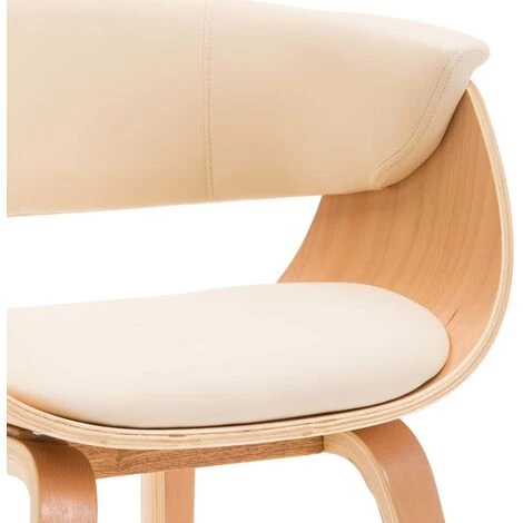 Chaise De Salle à Manger Bois Courbé Et Similicuir Crème 1 Pc Modèle 2 VidaXL 7 Chaise De Salle à Manger Bois Courbé Et Similicuir Crème 1 Pc Modèle 2 VidaXL – Image 5
