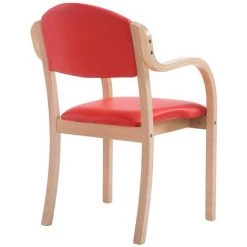 Chaise Empilable Devon Avec Accoudoirs | Antibactérien | Carmin | Certeo - Coloris: Carmin -banc et tabouret Soldes Boutique 15689843 3