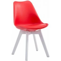 CLP Chaise De Visiteur Borneo V2 Similicuir Rouge Blanc