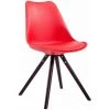 CLP Chaise Toulouse Similicuir Pieds Ronds Rouge Cappuccino (chêne) -banc et tabouret Soldes Boutique 15691322 1