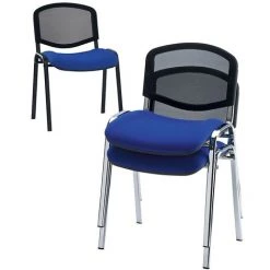 NOWY STYL Siège Visiteur Empilable - Dossier Résille, Piétement Noir - Habillage Anthracite, Lot De 2 - Coloris Assise Et Dossier: Anthracite -banc et tabouret Soldes Boutique 15704300 4