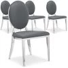 COTECOSY Lot De 4 Chaises Médaillon Sofia Gris - Gris -banc et tabouret Soldes Boutique 15811960 1