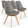 COTECOSY Lot De 4 Chaises Scandinaves Conor Tissu Gris -banc et tabouret Soldes Boutique 15812173 1