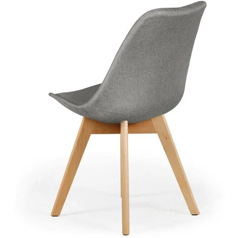 COTECOSY Lot De 4 Chaises Scandinaves Conor Tissu Gris 4 COTECOSY Lot De 4 Chaises Scandinaves Conor Tissu Gris – Image 2