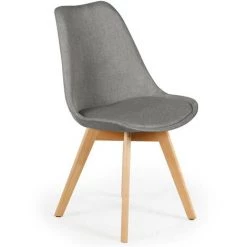 COTECOSY Lot De 4 Chaises Scandinaves Conor Tissu Gris 8 COTECOSY Lot De 4 Chaises Scandinaves Conor Tissu Gris -banc et tabouret Soldes Boutique 15812173 3