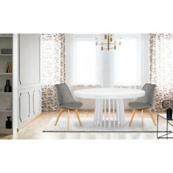 COTECOSY Lot De 4 Chaises Scandinaves Conor Tissu Gris 9 COTECOSY Lot De 4 Chaises Scandinaves Conor Tissu Gris -banc et tabouret Soldes Boutique 15812173 4