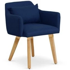 COTECOSY Chaise / Fauteuil Scandinave Gybson Tissu Bleu - Bleu