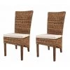 MEUBLETMOI LOT 2 Chaises Tressées En Abaca Naturel - BORNEO - Marron -banc et tabouret Soldes Boutique 15856548 1