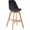 CLP Tabouret De Bar Cannes En Velours Noir Nature -banc et tabouret Soldes Boutique 15871862 1