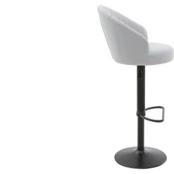 MILIBOO Tabouret De Bar Design Velours IZAAC - Gris - Gris -banc et tabouret Soldes Boutique 15874711 3