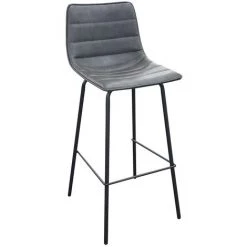 URBAN LIVING Tabouret De Bar Industriel Brooklyn - 44 X 53 X 92 - Gris