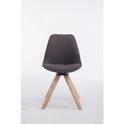 CLP Chaise Visiteur Troyes Pivotante En Tissu Piètement Carré Gris Foncé Nature -banc et tabouret Soldes Boutique 15883209 2