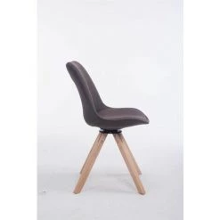 CLP Chaise Visiteur Troyes Pivotante En Tissu Piètement Carré Gris Foncé Nature -banc et tabouret Soldes Boutique 15883209 3
