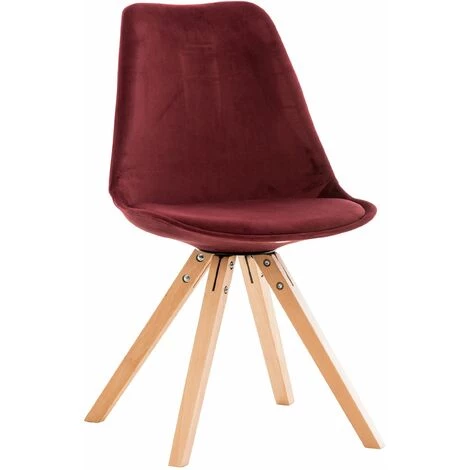 CLP Chaise De Salle à Manger Pegleg Velours - Carré Rouge Nature 3 CLP Chaise De Salle à Manger Pegleg Velours - Carré Rouge Nature