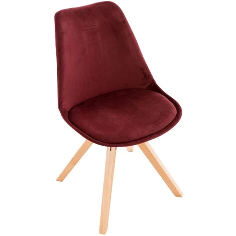CLP Chaise De Salle à Manger Pegleg Velours - Carré Rouge Nature 5 CLP Chaise De Salle à Manger Pegleg Velours - Carré Rouge Nature – Image 3