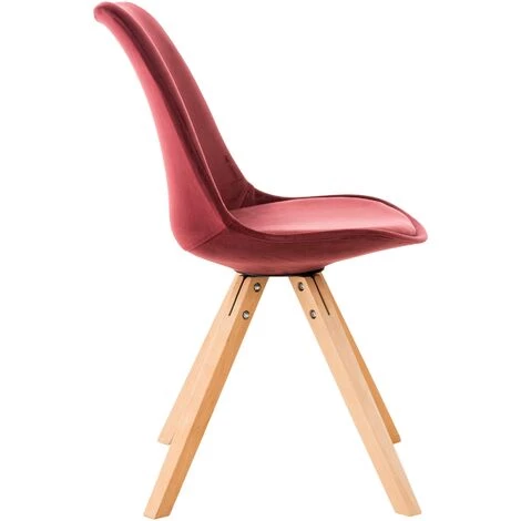 CLP Chaise De Salle à Manger Pegleg Velours - Carré Rouge Nature 6 CLP Chaise De Salle à Manger Pegleg Velours - Carré Rouge Nature – Image 4
