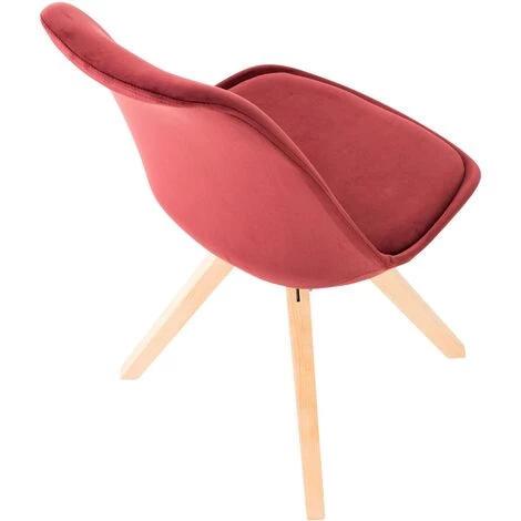 CLP Chaise De Salle à Manger Pegleg Velours - Carré Rouge Nature 7 CLP Chaise De Salle à Manger Pegleg Velours - Carré Rouge Nature – Image 5