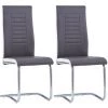 Chaises De Salle à Manger Cantilever Similicuir 2 Pcs Gris VidaXL -banc et tabouret Soldes Boutique 15921484 1