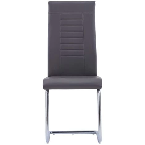 Chaises De Salle à Manger Cantilever Similicuir 2 Pcs Gris VidaXL 5 Chaises De Salle à Manger Cantilever Similicuir 2 Pcs Gris VidaXL – Image 3