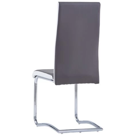 Chaises De Salle à Manger Cantilever Similicuir 2 Pcs Gris VidaXL 7 Chaises De Salle à Manger Cantilever Similicuir 2 Pcs Gris VidaXL – Image 5