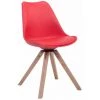 CLP Chaise Visiteur TROYES Pivotante Piétement En Forme Carrée Rouge Nature -banc et tabouret Soldes Boutique 15930455 1