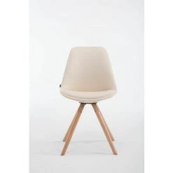 CLP Chaise Visiteur LAVAL Similicuir Pieds Ronds Beige Nature -banc et tabouret Soldes Boutique 15951629 2