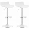 CLP Lot De 2 Tabourets De Bar Aveiro En Plastique Blanc 1 CLP Lot De 2 Tabourets De Bar Aveiro En Plastique Blanc -banc et tabouret Soldes Boutique 16101287 1