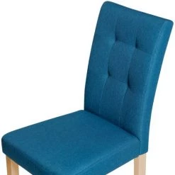 IDMARKET Lot De 4 Chaises POLGA Capitonnées Bleu Canard Pour Salle à Manger -banc et tabouret Soldes Boutique 16113630 5