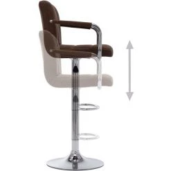 Chaise De Bar Tissu Marron VidaXL -banc et tabouret Soldes Boutique 16216479 5