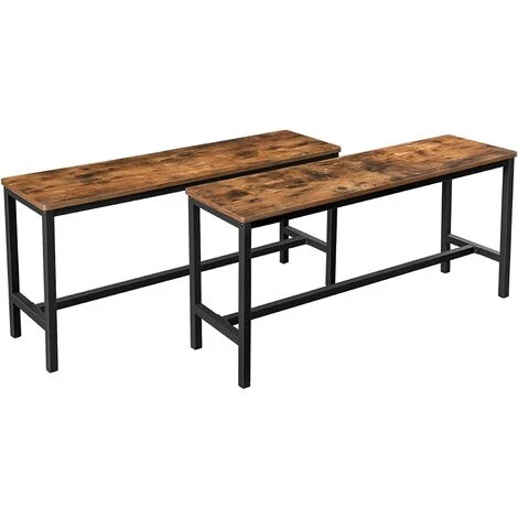 VASAGLE Bancs De Salle à Manger, Lot De 2, Siège Pour Cuisine, Style Industriel, 108 X 32,5 X 50 Cm, Cadre Métallique Durable, Pour Cuisine, Salle à Manger, Salon, Marron Rustique Par SONGMICS KTB33X - Marron Rustique 2 VASAGLE Bancs De Salle à Manger, Lot De 2, Siège Pour Cuisine, Style Industriel, 108 X 32,5 X 50 Cm, Cadre Métallique Durable, Pour Cuisine, Salle à Manger, Salon, Marron Rustique Par SONGMICS KTB33X - Marron Rustique
