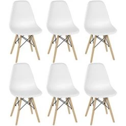 OOBEST Lot De 6 Chaises Retro De Nordic Design Blanc