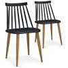 COTECOSY Lot De 2 Chaises Scandinaves Houlgate Noir - Noir -banc et tabouret Soldes Boutique 16796120 1