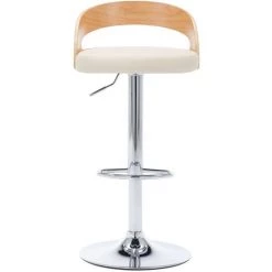 Tabourets De Bar 2 Pcs Similicuir Et Bois Courbé Crème Modèle 2 VidaXL -banc et tabouret Soldes Boutique 16802536 4