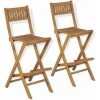 ASUPERMALL Tabourets Pliables De Bar D'Exterieur 2 Pcs Bois De Teck Solide -banc et tabouret Soldes Boutique 16803791 1