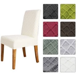 ASUPERMALL Housse De Chaise Anti-Poussiere, Extensible, 1Pc, Blanc - Blanc -banc et tabouret Soldes Boutique 16817490 2