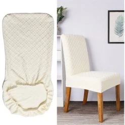 ASUPERMALL Housse De Chaise Anti-Poussiere, Extensible, 1Pc, Blanc - Blanc -banc et tabouret Soldes Boutique 16817490 5
