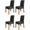 ASUPERMALL 4Pcs Stretch Solid Diamond Lattice Dining Chair Cover Housse Amovible Lavable Courte Chaise De Salle à Manger Protecteur Seat Solid Slipcovers Pour Hôtel Dining, Noir - Noir -banc et tabouret Soldes Boutique 16825293 1