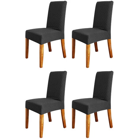 ASUPERMALL 4Pcs Stretch Solid Diamond Lattice Dining Chair Cover Housse Amovible Lavable Courte Chaise De Salle à Manger Protecteur Seat Solid Slipcovers Pour Hôtel Dining, Noir - Noir 3 ASUPERMALL 4Pcs Stretch Solid Diamond Lattice Dining Chair Cover Housse Amovible Lavable Courte Chaise De Salle à Manger Protecteur Seat Solid Slipcovers Pour Hôtel Dining, Noir - Noir
