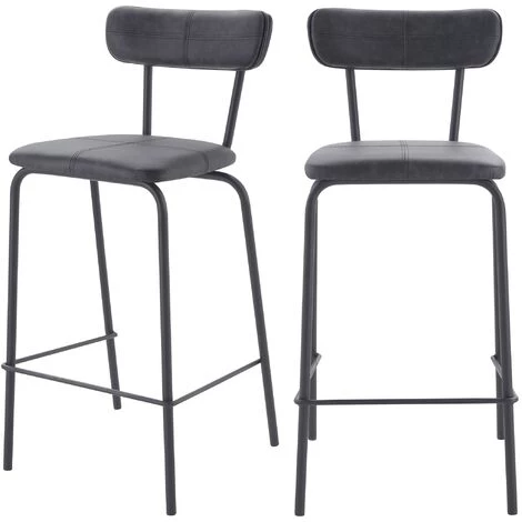 RENDEZ VOUS DéCO Chaise De Bar Mi-hauteur Lili Gris Anthracite 65cm (lot De 2) - Gris 3 RENDEZ VOUS DéCO Chaise De Bar Mi-hauteur Lili Gris Anthracite 65cm (lot De 2) - Gris